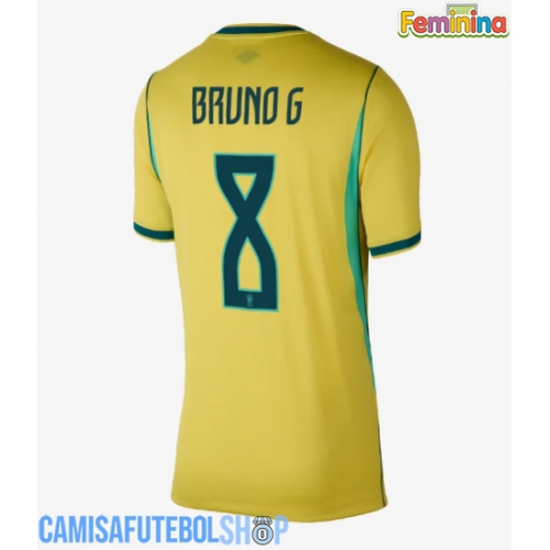 Camisa de time de futebol Brasil Bruno Guimaraes #8 Replicas 1º Equipamento Feminina Mundo 2026 Manga Curta